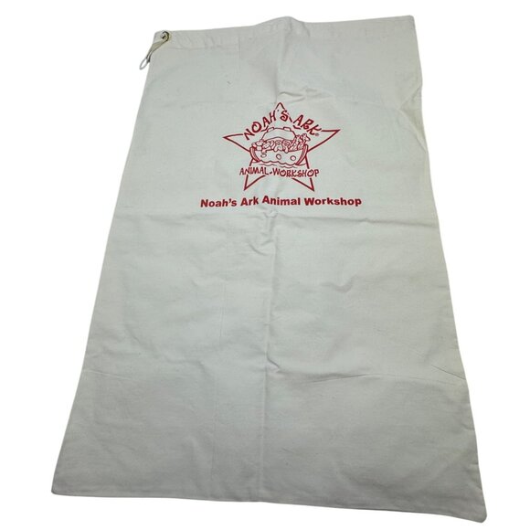 Noahs Ark Animal Workshop Canvas Storage Bag With Drawstring cream 33x21" READ - Picture 1 of 10